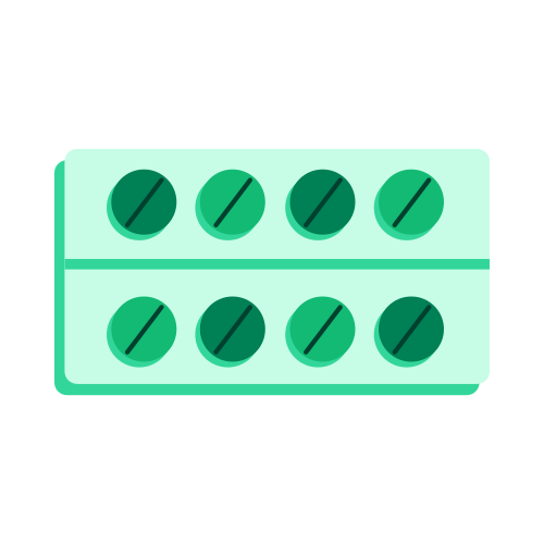 Aspirin and medicine pills in blister pack illustration