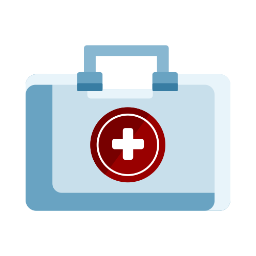 Emergency medical bag illustration for first aid steps