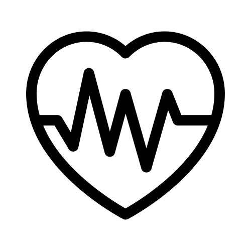 Heart with cardiogram pulse line icon