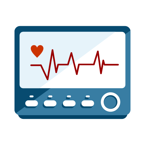 Heart rate monitor showing cardiac symptoms illustration