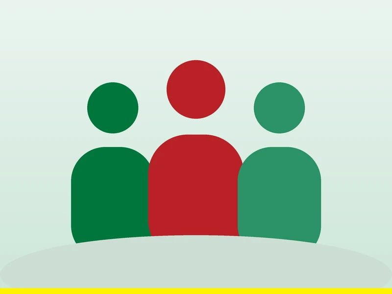 Illustration of three people representing groups more likely to have thyroid problems